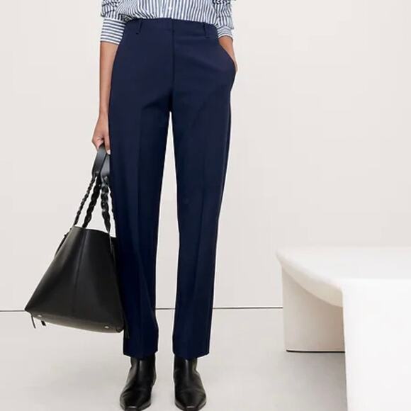 Banana Republic High-Rise Modern Slim Refined Ankle Pant Navy Blue 6 - Picture 1 of 14